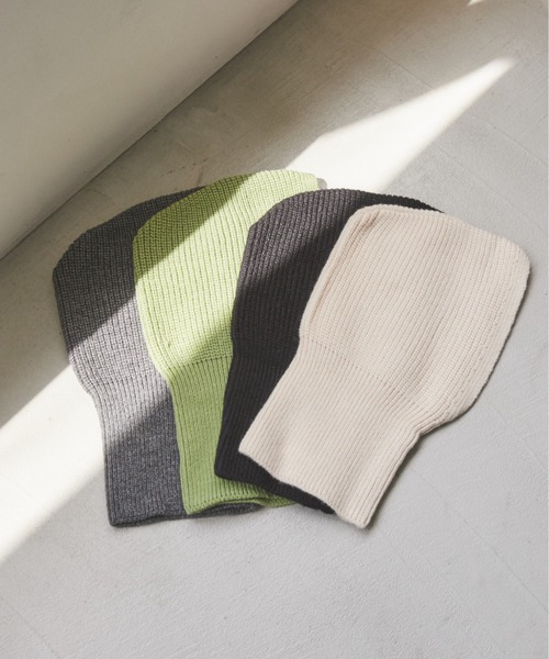 ANGIE（アンジー）の「リブニットバラクラバ（ネックウォーマー/スヌード・レディース・アイボリー/オリーブ/ブラック/杢グレー・FREE）」の7枚目の写真