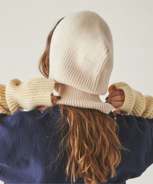 ANGIE（アンジー）の「リブニットバラクラバ（ネックウォーマー/スヌード・レディース・アイボリー/オリーブ/ブラック/杢グレー・FREE）」の15枚目の写真