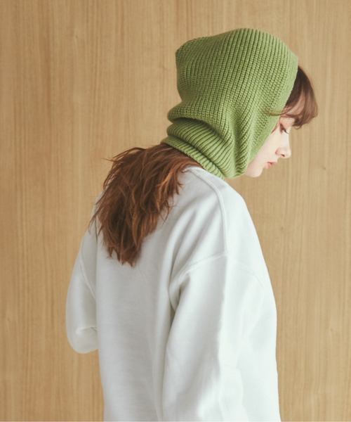 ANGIE（アンジー）の「リブニットバラクラバ（ネックウォーマー/スヌード・レディース・アイボリー/オリーブ/ブラック/杢グレー・FREE）」の9枚目の写真