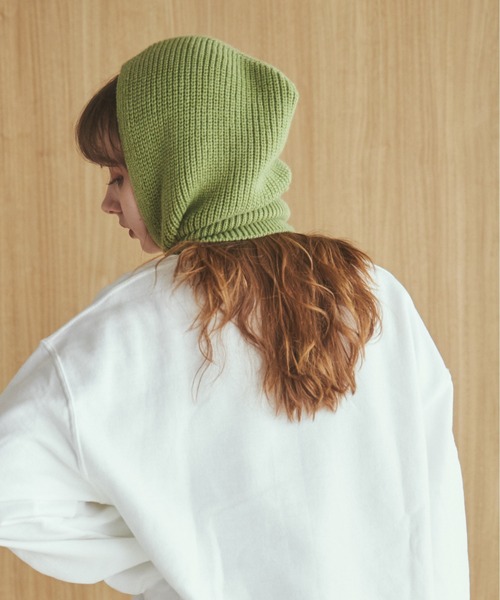 ANGIE（アンジー）の「リブニットバラクラバ（ネックウォーマー/スヌード・レディース・アイボリー/オリーブ/ブラック/杢グレー・FREE）」の11枚目の写真