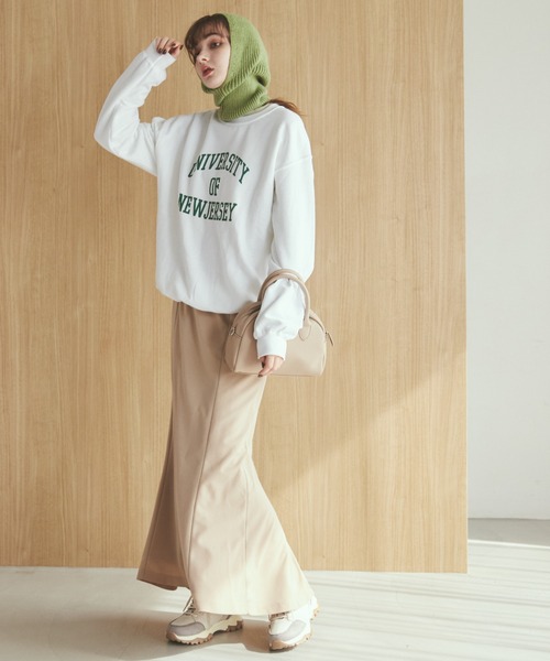 ANGIE（アンジー）の「リブニットバラクラバ（ネックウォーマー/スヌード・レディース・アイボリー/オリーブ/ブラック/杢グレー・FREE）」の5枚目の写真