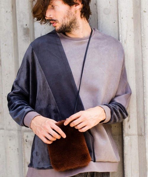 NO ID.（ノーアイディ）の「【NO ID.】Eco Fur Mini Shoulder Bag / エコ ファー ミニ ショルダー バッグ（ショルダーバッグ・メンズ・ネイビー/ブラウン/グリーン・ONE SIZE）」の5枚目の写真