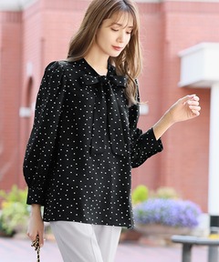 Grace Class 箔ドットプリントトップ セール】箔ドットプリントトップ（シャツ/ブラウス）｜GRACE