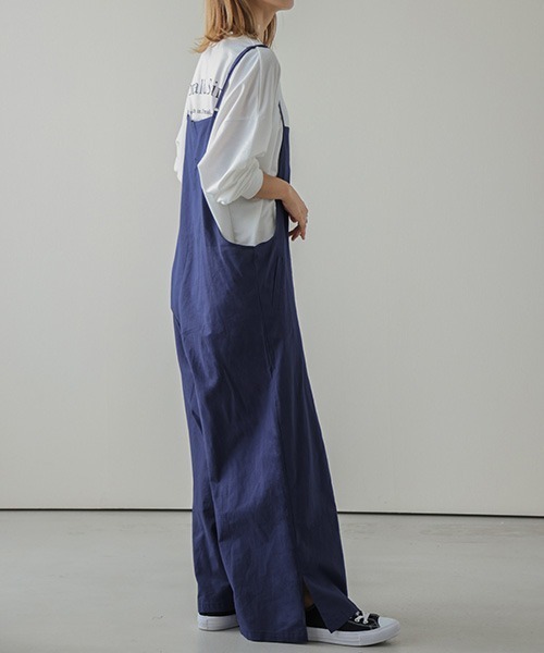 La-gemme(ラジェム)の「オールインワン 楽ちんサロペット(サロペット/オーバーオール・レディース・ブラック/ネイビー/オリーブ・M/L/2XL/XL)」の5枚目の写真