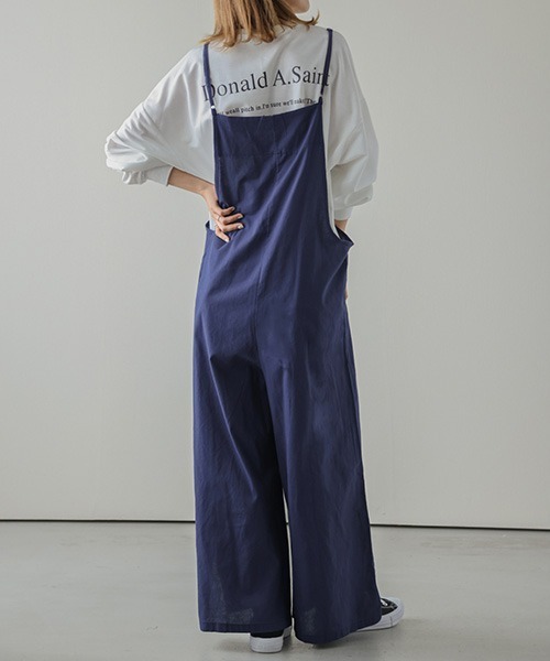 La-gemme(ラジェム)の「オールインワン 楽ちんサロペット(サロペット/オーバーオール・レディース・ブラック/ネイビー/オリーブ・M/L/2XL/XL)」の6枚目の写真