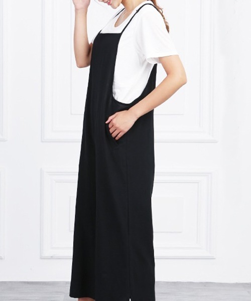 La-gemme(ラジェム)の「オールインワン 楽ちんサロペット(サロペット/オーバーオール・レディース・ブラック/ネイビー/オリーブ・M/L/2XL/XL)」の11枚目の写真