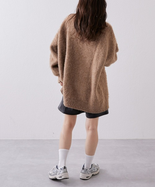 CIAOPANIC TYPY（チャオパニックティピー）の「【WEB限定】ユニセックスアソート柄モヘアライクジャガードクルーネックニット（ニット/セーター・メンズ・ブルー/ブラック/アイボリー/レオパード/サンドベージュ・M/L）」の16枚目の写真