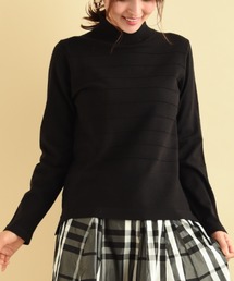 ハイネックピンタックニット