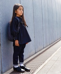 ストレッチデニムタックテーパード ロングパンツ