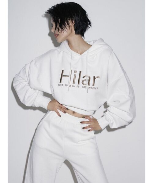 GYDA（ジェイダ）の「【セットアップ着用可】Hilarショートスウェットパーカー（パーカー・レディース・ブラック/オフホワイト・FREE）」の3枚目の写真