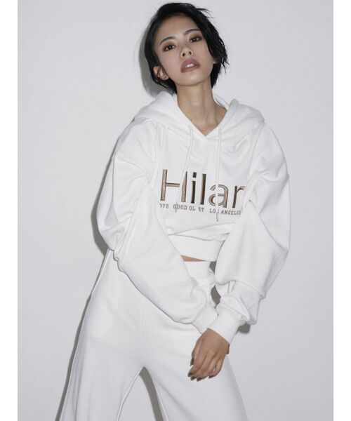GYDA（ジェイダ）の「【セットアップ着用可】Hilarショートスウェットパーカー（パーカー・レディース・ブラック/オフホワイト・FREE）」の13枚目の写真