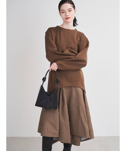 ELENDEEK(エレンディーク)の「マテリアルミックスラウンドヘムカットソーワンピース(ワンピース・レディース・ブラック/カーキ/その他1・01/02)」の8枚目の写真