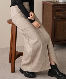 IAMUSE | ヘリンボーンフロントスリットタイトスカート S0854【IAMUSE】(スカート)