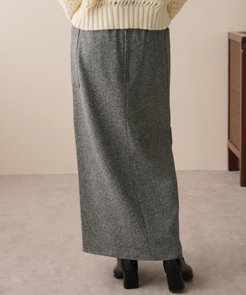 IAMUSE（アイアミューズ）の「ヘリンボーンフロントスリットナロースカート S0854【IAMUSE】（スカート・レディース・アイボリー/グレー・FREE）」の15枚目の写真