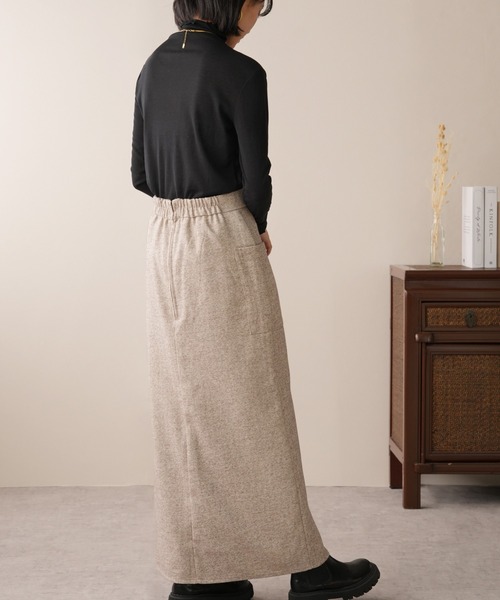 IAMUSE（アイアミューズ）の「ヘリンボーンフロントスリットナロースカート S0854【IAMUSE】（スカート・レディース・アイボリー/グレー・FREE）」の6枚目の写真