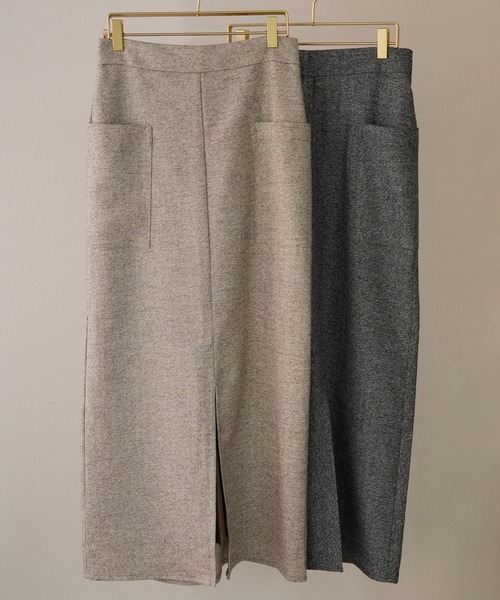 IAMUSE（アイアミューズ）の「ヘリンボーンフロントスリットナロースカート S0854【IAMUSE】（スカート・レディース・アイボリー/グレー・FREE）」の17枚目の写真