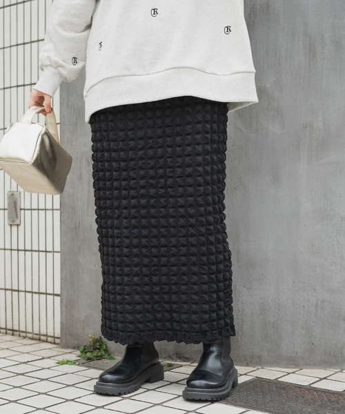 WEGO（ウィゴー）の「WEGO/ポップコーンスリットスカート（スカート・レディース・ブラック/ブルー/グリーン・FREE）」の8枚目の写真