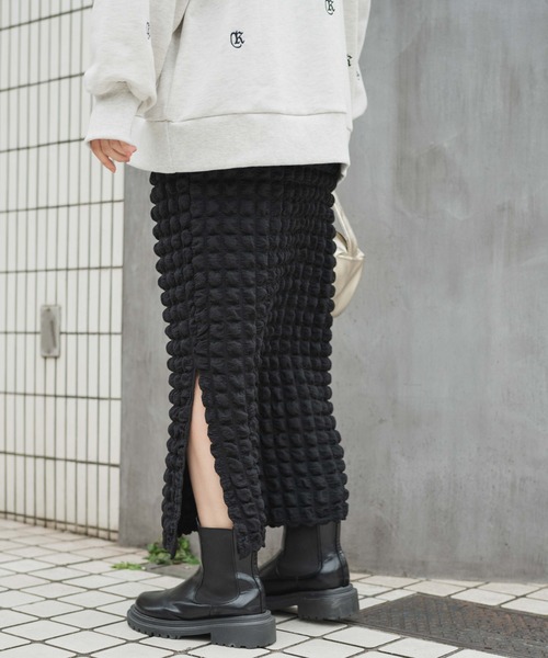 WEGO（ウィゴー）の「WEGO/ポップコーンスリットスカート（スカート・レディース・ブラック/ブルー/グリーン・FREE）」の10枚目の写真