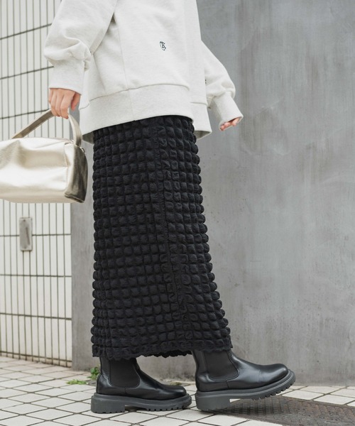 WEGO（ウィゴー）の「WEGO/ポップコーンスリットスカート（スカート・レディース・ブラック/ブルー/グリーン・FREE）」の9枚目の写真