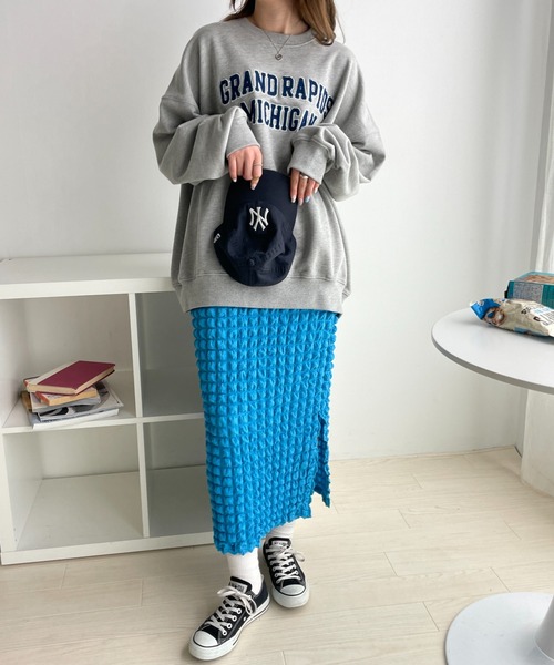 WEGO（ウィゴー）の「WEGO/ポップコーンスリットスカート（スカート・レディース・ブラック/ブルー/グリーン・FREE）」の7枚目の写真