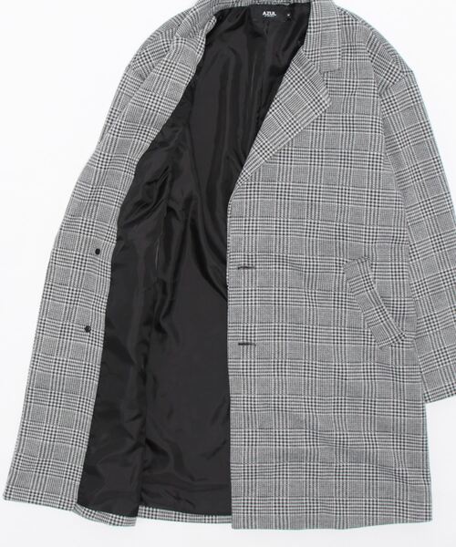 AZUL by moussy(アズールバイマウジー)の「WASHABLE OVER CHESTER COAT/ウォッシャブルオーバーチェスターコート(チェスターコート・メンズ・ライトグレー/ブラック系その他・MEDIUM/LARGE)」の4枚目の写真