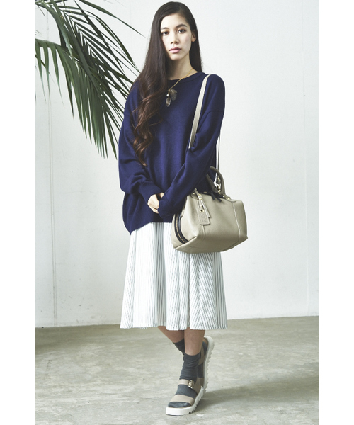 603（ロクマルサン）の「603 ストライプタックスカート（スカート・レディース・ホワイト・FREE）」の8枚目の写真