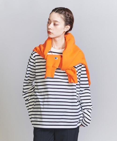 BEAUTY&YOUTH UNITED ARROWS(ビューティーアンドユースユナイテッドアローズ)の「コットン天竺 ロングスリーブ カットソー(Tシャツ/カットソー・レディース・その他1/その他2/ホワイト/ブラック・FREE)」の11枚目の写真