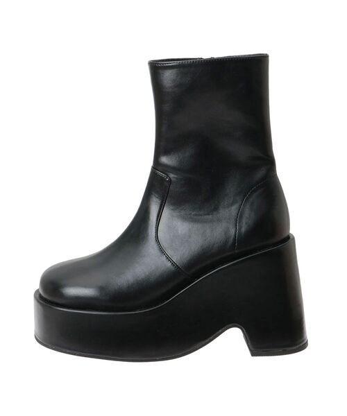 EMODA(エモダ)の「セミウェッジショートブーツ(ブーツ・レディース・ベージュ/ブラック・SMALL/MEDIUM/LARGE)」の7枚目の写真