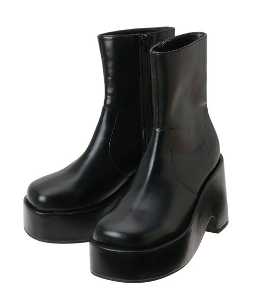 EMODA(エモダ)の「セミウェッジショートブーツ(ブーツ・レディース・ベージュ/ブラック・SMALL/MEDIUM/LARGE)」の13枚目の写真