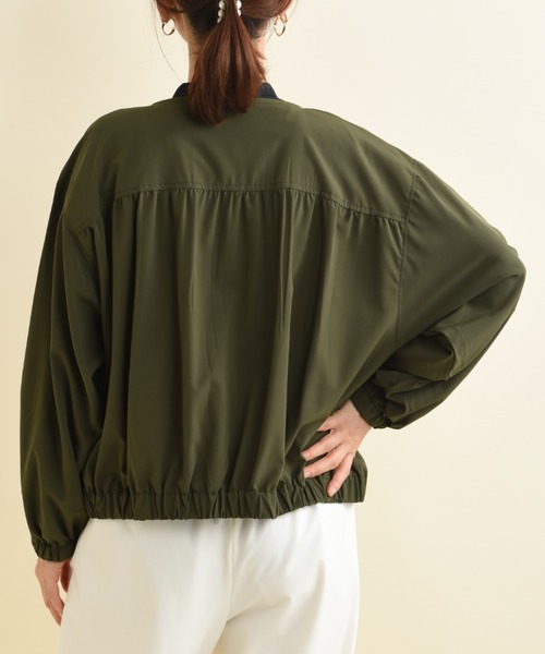 actuel(アクチュエル)の「【撥水・吸水速乾】ノーカラーZIPブルゾン(ブルゾン・レディース・ブラック/カーキ/ベージュ・FREE)」の12枚目の写真