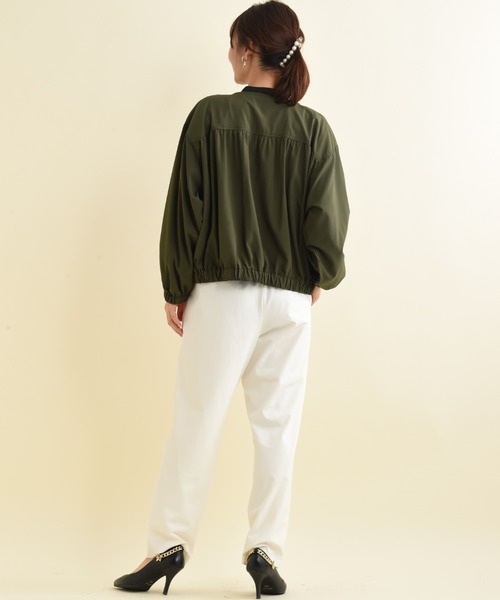 actuel(アクチュエル)の「【撥水・吸水速乾】ノーカラーZIPブルゾン(ブルゾン・レディース・ブラック/カーキ/ベージュ・FREE)」の18枚目の写真