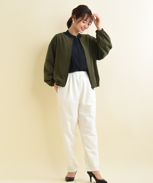 actuel(アクチュエル)の「【撥水・吸水速乾】ノーカラーZIPブルゾン(ブルゾン・レディース・ブラック/カーキ/ベージュ・FREE)」の19枚目の写真