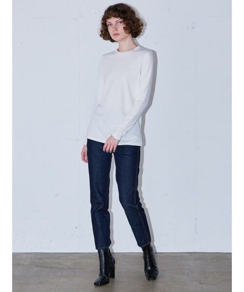 MIDIUMISOLID（ミディウミソリッド）の「クルーネックインナー プルオーバー（Tシャツ/カットソー・レディース・グリーン/カーキ/ブラック/オフホワイト・38/48）」の13枚目の写真