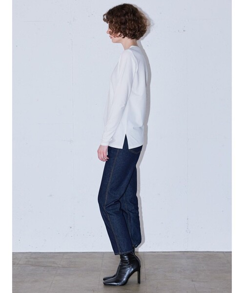 MIDIUMISOLID（ミディウミソリッド）の「クルーネックインナー プルオーバー（Tシャツ/カットソー・レディース・グリーン/カーキ/ブラック/オフホワイト・38/48）」の14枚目の写真