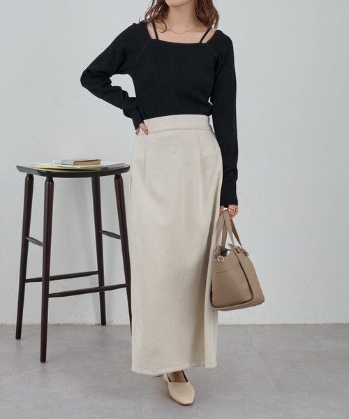 COLONY 2139（コロニートゥーワンスリーナイン）の「レイヤード風スクエアニットプルオーバー（ニット/セーター・レディース・イエロー/ブラック/ベージュ/ブルー・FREE）」の8枚目の写真