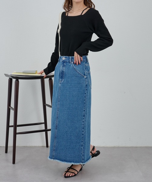 COLONY 2139（コロニートゥーワンスリーナイン）の「レイヤード風スクエアニットプルオーバー（ニット/セーター・レディース・イエロー/ブラック/ベージュ/ブルー・FREE）」の10枚目の写真