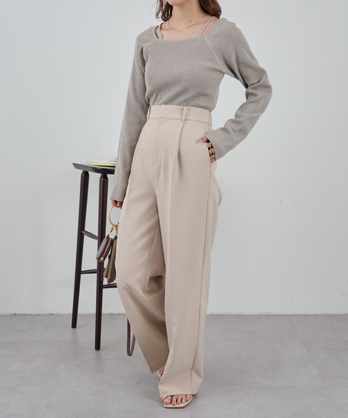 COLONY 2139（コロニートゥーワンスリーナイン）の「レイヤード風スクエアニットプルオーバー（ニット/セーター・レディース・イエロー/ブラック/ベージュ/ブルー・FREE）」の15枚目の写真