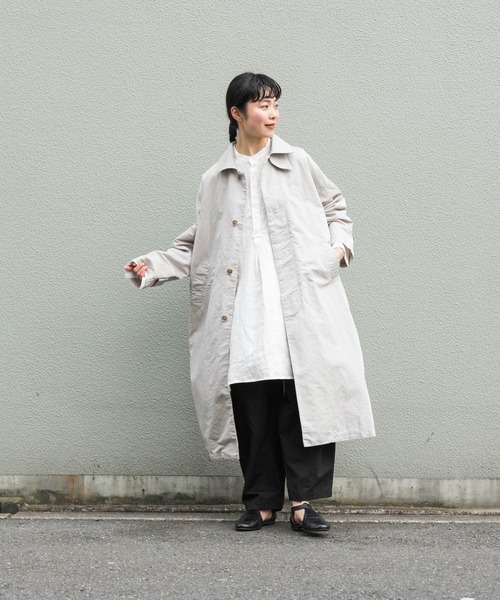 かぐれ（カグレ）の「リネンコットンステンカラーコート（ステンカラー