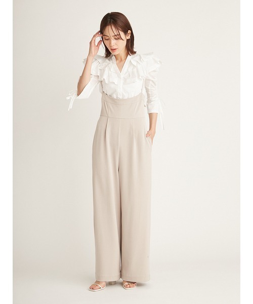 SNIDEL（スナイデル）の「ハイウエストサロペット（サロペット/オーバーオール・レディース・ブラック/ライトベージュ/ダークグレー・0/1）」の3枚目の写真