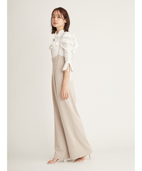 SNIDEL（スナイデル）の「ハイウエストサロペット（サロペット/オーバーオール・レディース・ブラック/ライトベージュ/ダークグレー・0/1）」の6枚目の写真