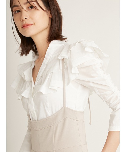 SNIDEL（スナイデル）の「ハイウエストサロペット（サロペット/オーバーオール・レディース・ブラック/ライトベージュ/ダークグレー・0/1）」の7枚目の写真