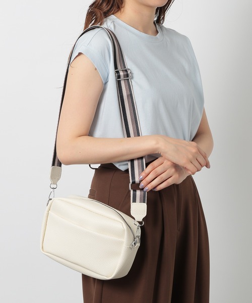 セール】【SETUP7】フェイクレザー配色ストラップショルダーバッグ KNF