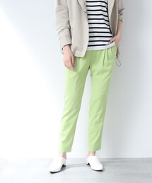 INDIVI | 【パンツ人気1位/褒められパンツ/洗える】ウエストゴムタックテーパードパンツ(その他パンツ)