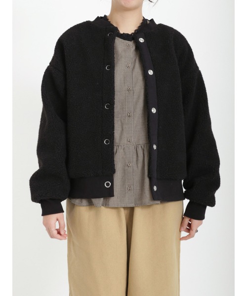 Samansa Mos2（サマンサ モスモス）の「ライトボアショートブルゾン（ブルゾン・レディース・ブラック/オフホワイト/キャメル・ﾌﾘ-）」の16枚目の写真
