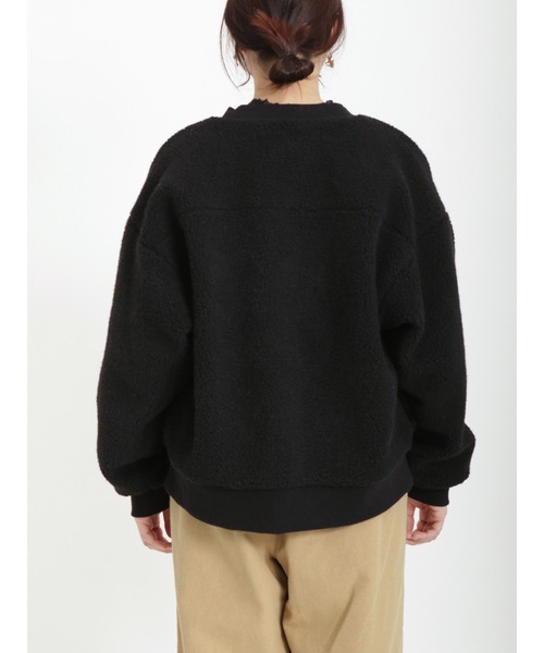 Samansa Mos2（サマンサ モスモス）の「ライトボアショートブルゾン（ブルゾン・レディース・ブラック/オフホワイト/キャメル・ﾌﾘ-）」の9枚目の写真