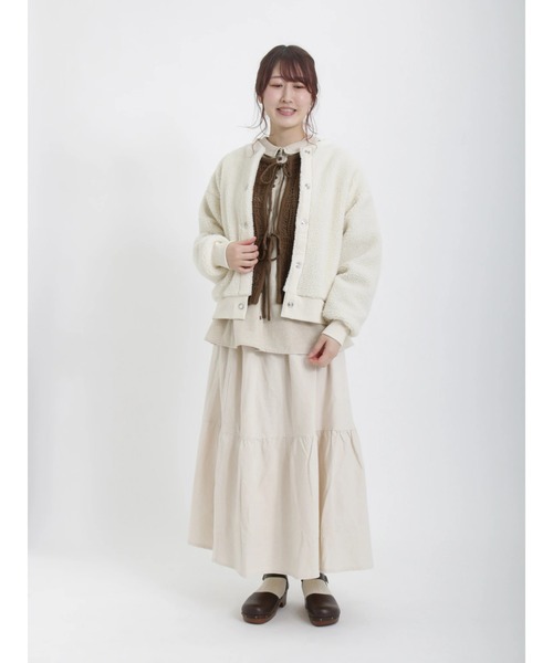 Samansa Mos2（サマンサ モスモス）の「ライトボアショートブルゾン（ブルゾン・レディース・ブラック/オフホワイト/キャメル・ﾌﾘ-）」の19枚目の写真