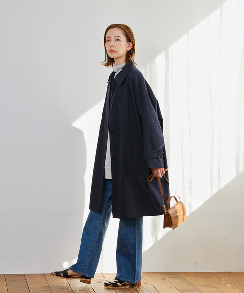 ハイカウントワイドステンカラーコート　JOURNAL STANDARD　ネイビー JOURNAL STANDARD（ジャーナルスタンダード）の「《追加2》ハイ