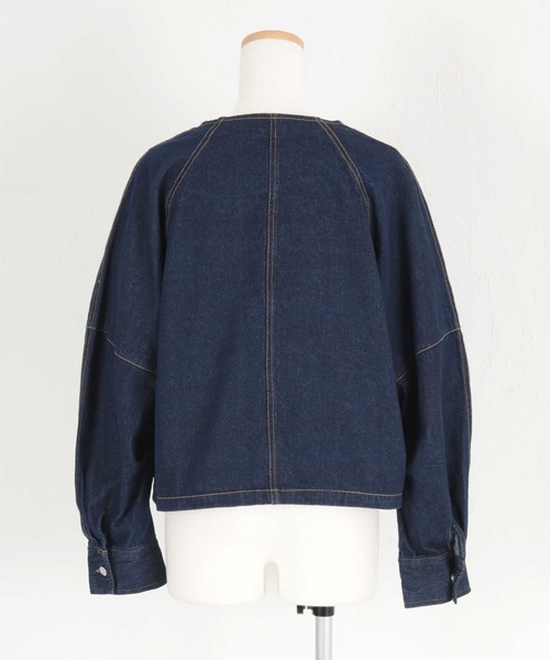 titivate(ティティベイト)の「ノーカラーデニムジャケット(デニムジャケット・レディース・ブラック/インディゴブルー・M)」の21枚目の写真