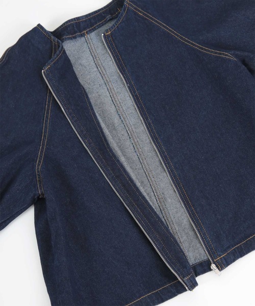 titivate(ティティベイト)の「ノーカラーデニムジャケット(デニムジャケット・レディース・ブラック/インディゴブルー・M)」の11枚目の写真