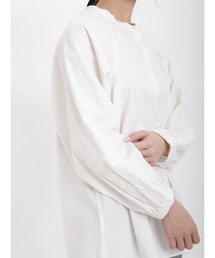 Samansa Mos2 | 袖ラインレースバンドカラーブラウス(シャツ/ブラウス)